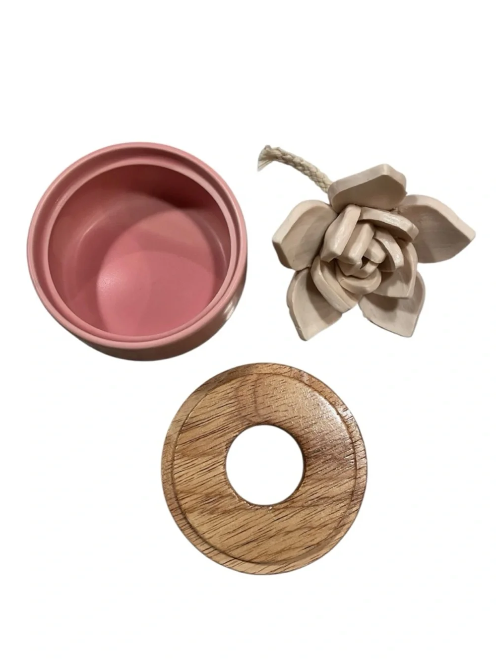 Pale Pink and Cream Floral Porcelain Passive Scent Diffuser
